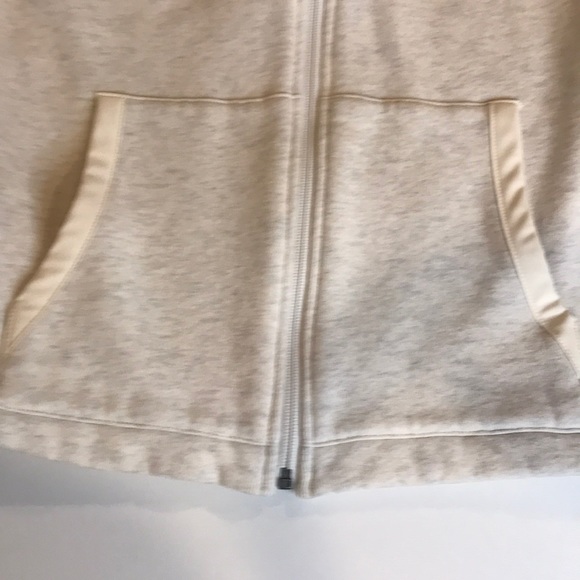 Talbots Sweatshirt Zipper Vest Small Cream Gray - Picture 3 of 10